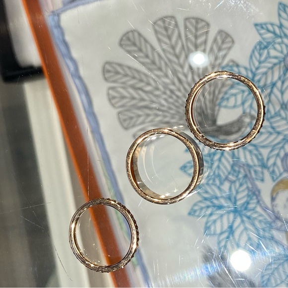 Christian Dior Code Ring Set Mint Green Crystals Bands Size M 52 US 6 - Picture 11 of 14